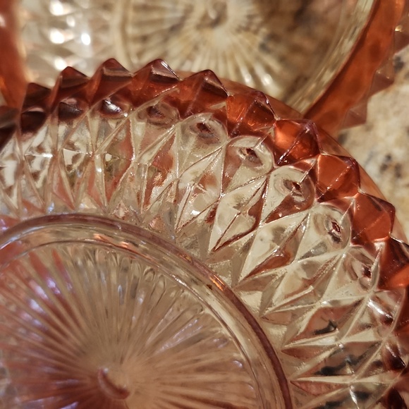 Vintage Indiana Glass Diamond Point Ruby Bowls - Picture 5 of 7